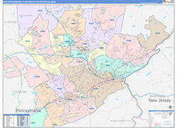 East Stroudsburg Metro Area Wall Map Color Cast Style 2026